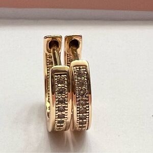 14K Gold Filled over Brass pair of CZ Hoop Earrings